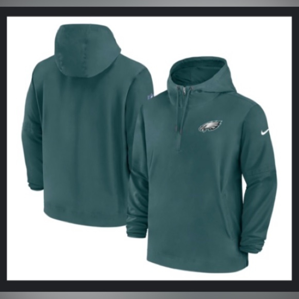 NWT Men's Philadelphia Eagles Nike Midnight Green Sideline Half-Zip Hoodie XXL